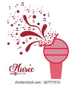 Music design over white background, vector illustration
