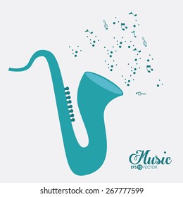 Music design over white background, vector illustration