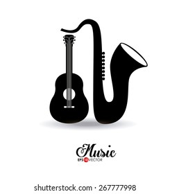 Music design over white background, vector illustration