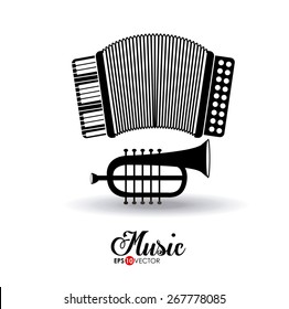 Music design over white background, vector illustration