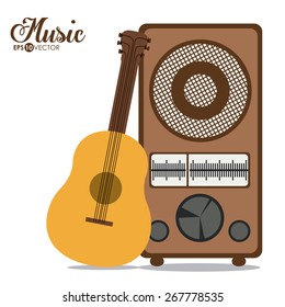 Music design over white background, vector illustration