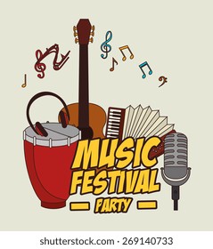 Music design over white background, vector illustration.