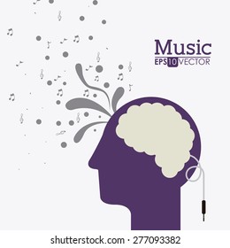 Music design over white background, vector illustration