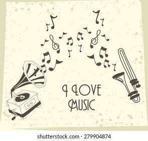 Music  design over white background, vector illustration