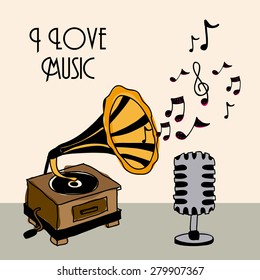 Music  design over white background, vector illustration