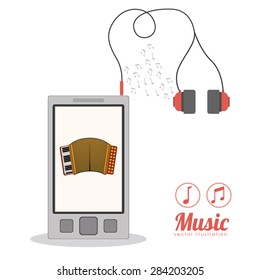 Music design over white background, vector illustration
