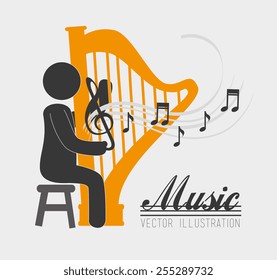 Music design over white background,vector illustration.