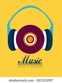 music design over yellow background vector illustration