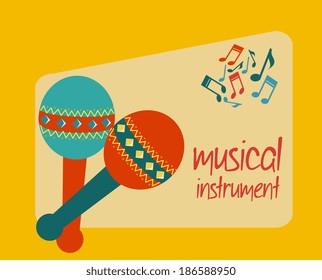 Music design over yellow background, vector illustration