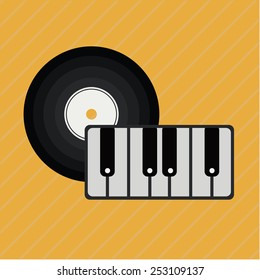 Music design over yellow background, vector illustration.