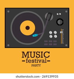 Music design over yellow background, vector illustration.