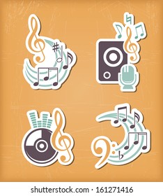 Music design paper cut elements