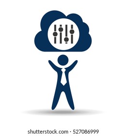 music design silhouette man and volume control vector illustration eps 10