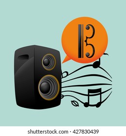 Music design. speaker  icon. Isolated illustration , editanle vector