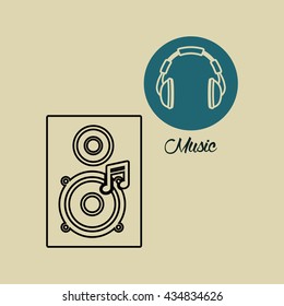Music design. speaker icon.  White background , vector