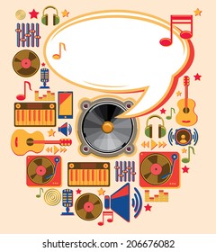 Music design with speech bubble