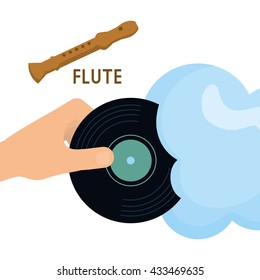 Music design. vinyl icon.  White background , vector