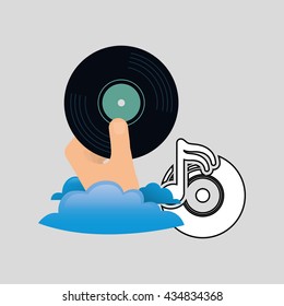 Music design. vinyl icon.  White background , vector