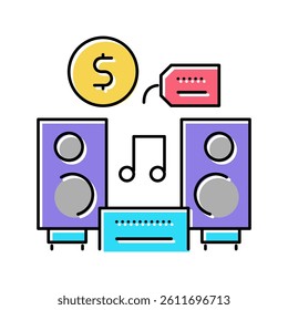 music device rental color icon vector. music device rental sign. isolated symbol illustration
