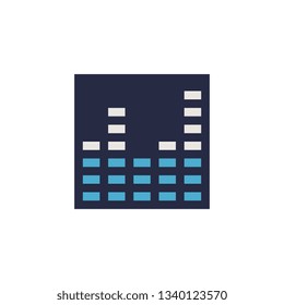 Music digital equalizer panel. Soundwave amplitude form radio frequency musical sonic beat pulse and voice visualization vibration waves vector isolated vector pixel art illustration. 