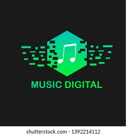 music digital logo design template