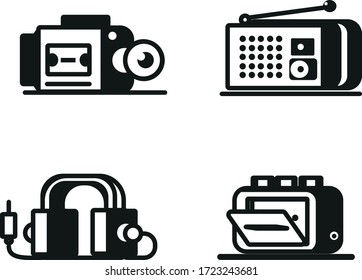 Music digital vector flat  icons