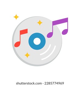 Music disc icon illustration vector for decoration element