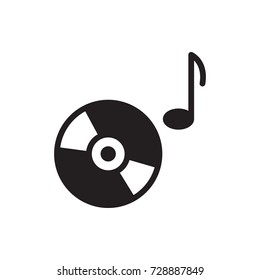 music disc icon vector isolated on white background