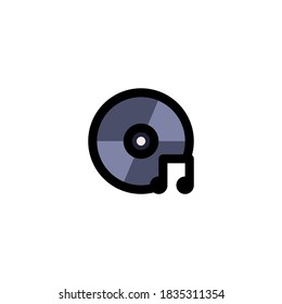 Music Disc Player Icon Filled Outline Art Illustration Logo Vector
