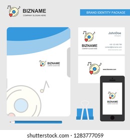 Music disk Business Logo, File Cover Visiting Card and Mobile App Design. Vector Illustration