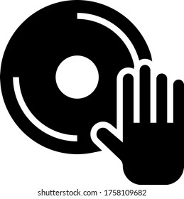 music, disk, cd glyph icon isolated on white background 