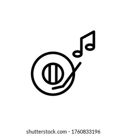 Music, disk concept line icon. Simple element illustration. Music, disk concept outline symbol design from Italy set. Can be used for web and mobile