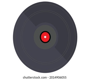 Musik-CD Dj Vector Musik, Grammophonscheibe einzeln auf weißem Hintergrund 