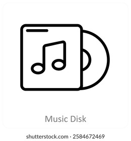 Music Disk and music icon concept