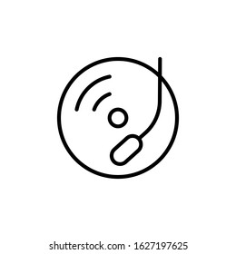 Music disk icon. Flat vector graphic.