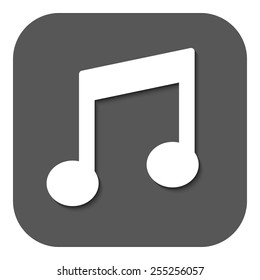 The music disk icon. Musical symbol. Flat Vector illustration. Button