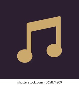 The music disk icon. Musical symbol. Flat Vector illustration