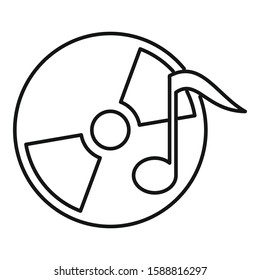 Music disk icon. Outline music disk vector icon for web design isolated on white background