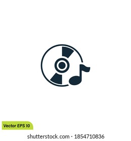 music disk icon symbol logo template
