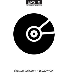 Music disk icon vector. Eps10 vector illustration.