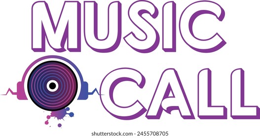 music disk logo, Music logo template, vinyl record vector design