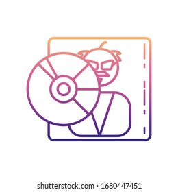 icono nolan disco de música. Línea delgada simple, contorno vectorial de iconos de medios para ui y ux, sitio web o aplicación móvil