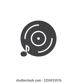 Music disk vector icon. filled flat sign for mobile concept and web design. Audio compact disc simple solid icon. Symbol, logo illustration. Pixel perfect vector graphics