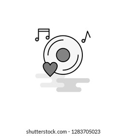 Music disk Web Icon. Flat Line Filled Gray Icon Vector