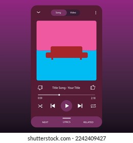 Music Display Theme: Music Platform Sample. Spotify Display template. Joox. Apple. Iphone. Google Music. SoundCloud. YouTube Music. Iphone. Android. UI. UX. User interface user experience.