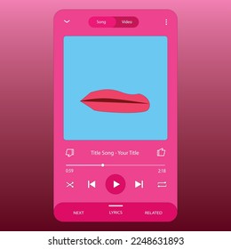 Music Display Theme: Music Platform Sample. Spotify Display template. Joox. Apple. Iphone. Google Music. SoundCloud. YouTube Music. Iphone. Android. UI. UX. User interface user experience.