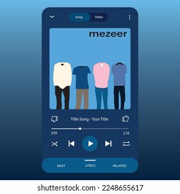 Music Display Theme: Music Platform Sample. Spotify Display template. Joox. Apple. Iphone. Google Music. SoundCloud. YouTube Music. Iphone. Android. UI. UX. User interface user experience.