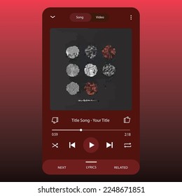 Music Display Theme: Music Platform Sample. Spotify Display template. Joox. Apple. Iphone. Google Music. SoundCloud. YouTube Music. Iphone. Android. UI. UX. User interface user experience.