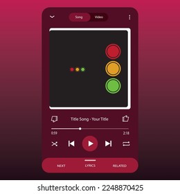 Music Display Theme: Music Platform Sample. Spotify Display template. Joox. Apple. Iphone. Google Music. SoundCloud. YouTube Music. Iphone. Android. UI. UX. User interface user experience.