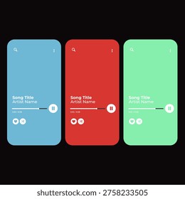 Music Display Theme: Music Platform Sample. Spotify Display template. Joox. Apple. Iphone. Google Music. SoundCloud. YouTube Music. Iphone. Android. UI. UX. User interface user experience. TikTok. Song player interface with frame for song cover